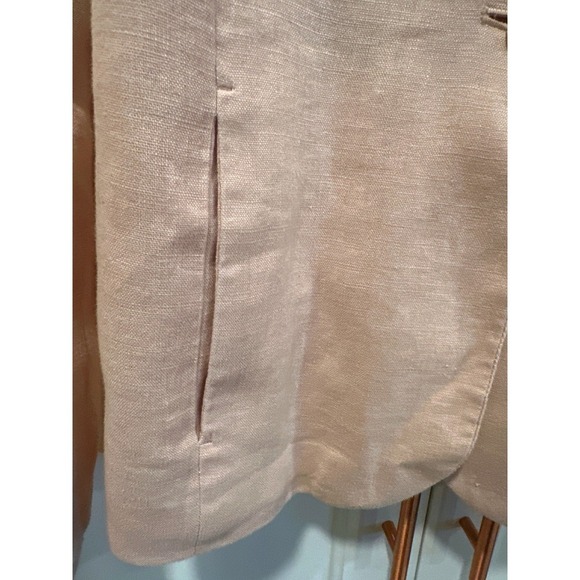J. Jill Love Linen Blazer Women's Small S Peach Pink Casual Career Jacket - Picture 4 of 7